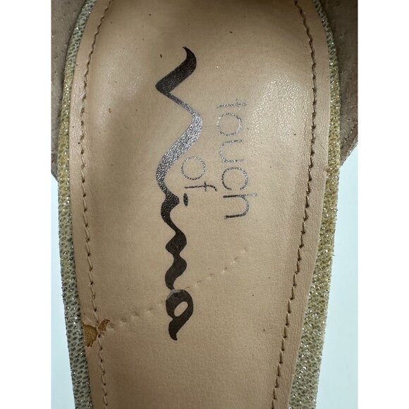 Womens Ladies Nina Silver Holiday Dress Up Shoes Jeweled Silver Metallic Size 9 - Picture 14 of 16